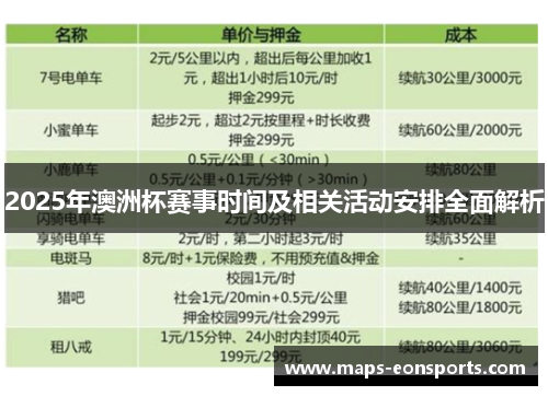 2025年澳洲杯赛事时间及相关活动安排全面解析